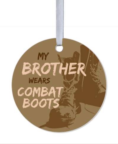 my brother wears combat boots brown stickers, magnet