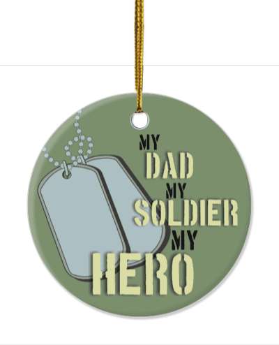 my dad my soldier my hero dogtags green stickers, magnet