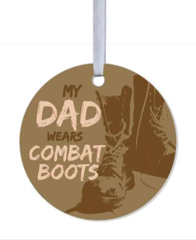 my dad wears combat boots brown stickers, magnet