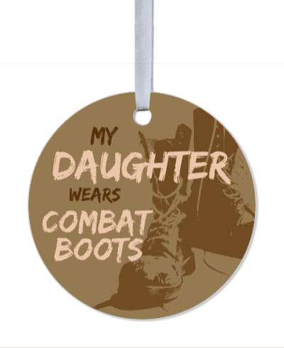 my daughter wears combat boots brown stickers, magnet