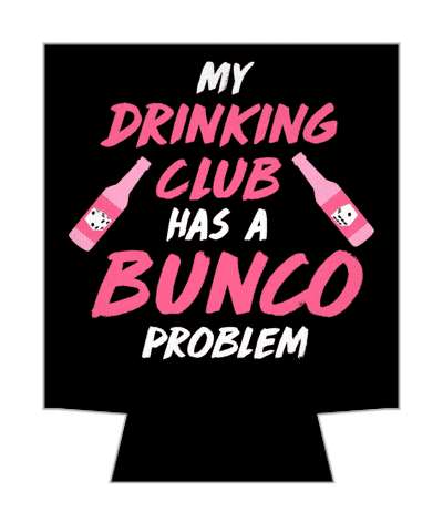 my drinking club has a bunco problem dice pink bottles funny joke stickers, magnet