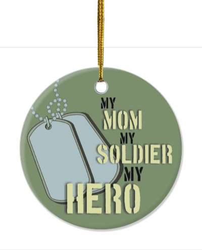 my mom my soldier my hero dogtags green stickers, magnet