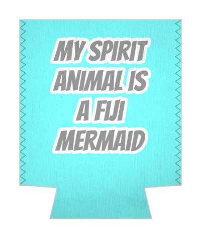 my spirit animal is a fiji mermaid aqua white grey stickers, magnet