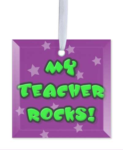 my teacher rocks purple green stars stickers, magnet