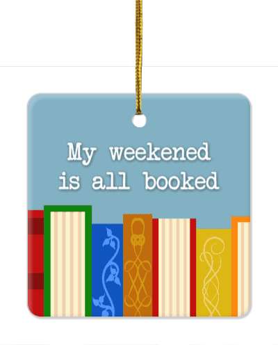 my weekend is all booked wordplay colorful books stickers, magnet
