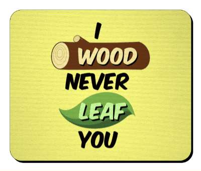 nature pun i wood never leaf you funny cute romantic stickers, magnet