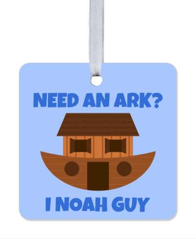 need an ark i noah guy bible joke blue stickers, magnet