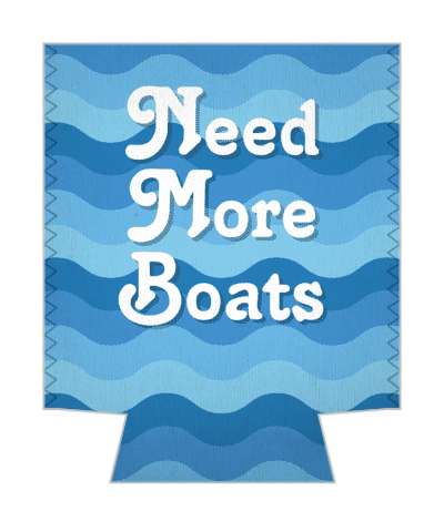 need more boats water waves pattern stickers, magnet
