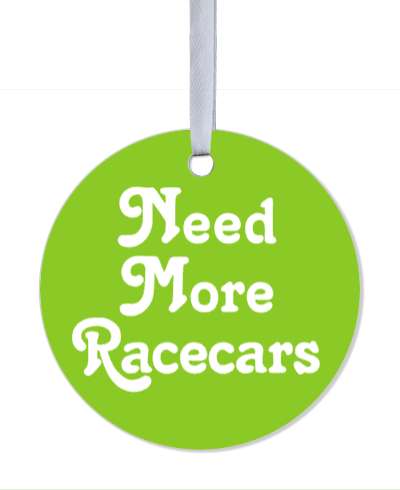 need more racecars green white stickers, magnet