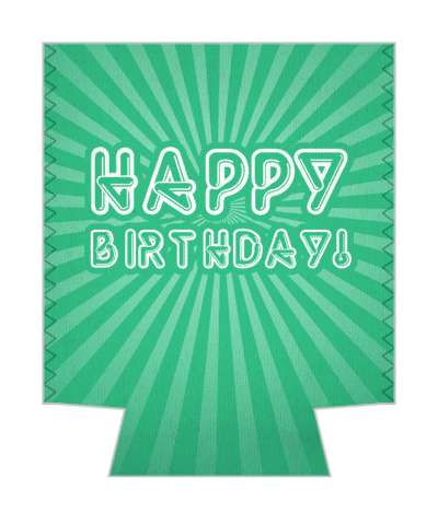 neon tube lines white happy birthday green rays stickers, magnet