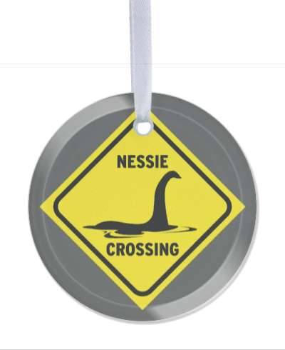 nessie crossing sign loch ness monster cute stickers, magnet