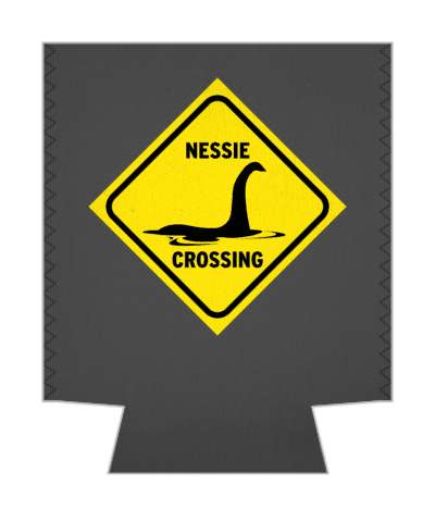 nessie crossing sign loch ness monster grey stickers, magnet