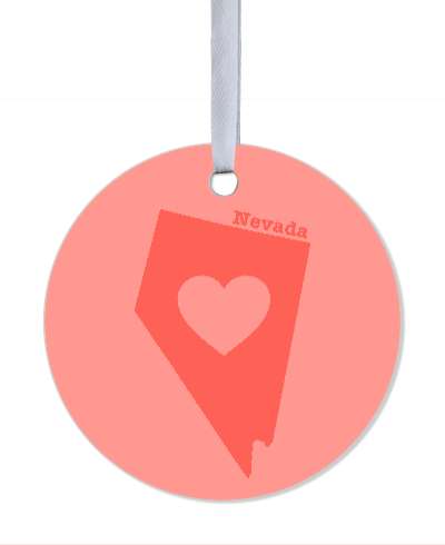 nevada state silhouette heart stickers, magnet