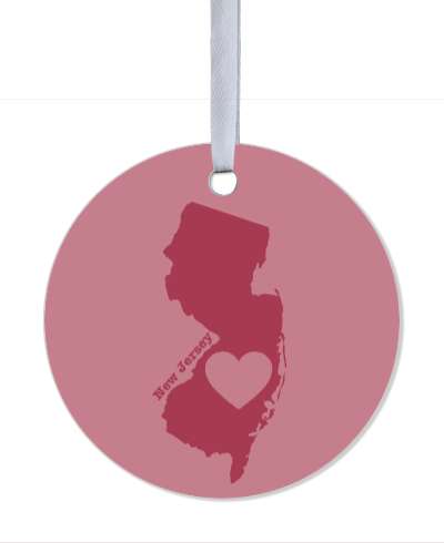 new jersey state silhouette heart stickers, magnet
