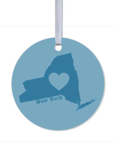 new york state silhouette heart stickers, magnet