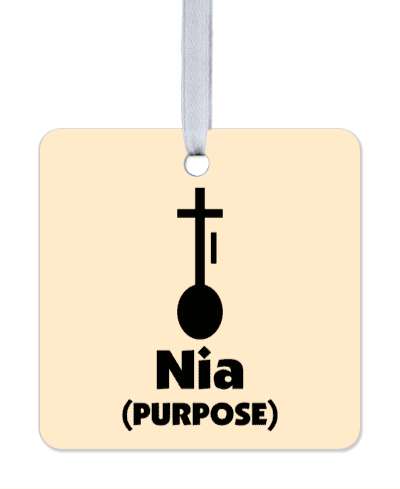 nia purpose kwanzaa symbol pale orange stickers, magnet