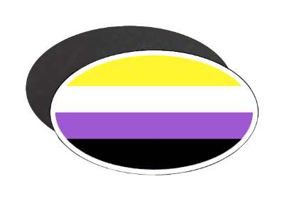 nonbinary pride flag colors stickers, magnet