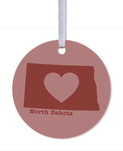 north dakota state silhouette heart stickers, magnet