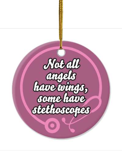 not all angels have wings some have stethoscopes silhouette purple stickers, magnet