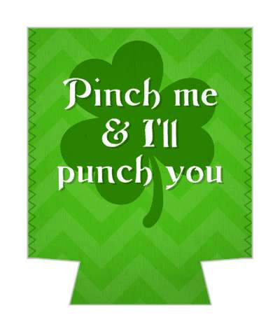 novelty pinch me and ill punch you wearing green stickers, magnet