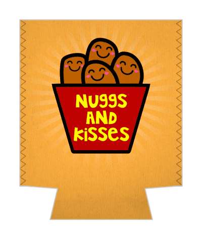 nuggs and kisses chicken nuggets hugs pun stickers, magnet