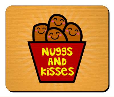 nuggs and kisses hugs pun smile face chicken nuggets cute stickers, magnet