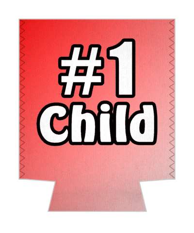 number one child gradient stickers, magnet