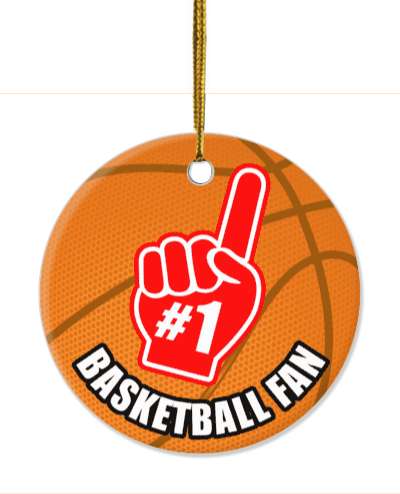number one index red pointing hand basketball fan stickers, magnet