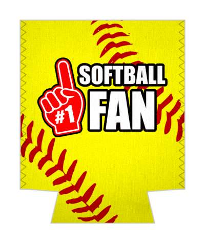 number one softball fan red pointing finger glove stickers, magnet