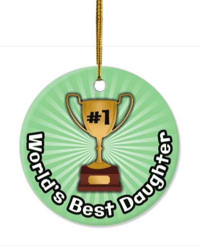 number one trophy worlds best daughter stickers, magnet