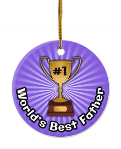 number one trophy worlds best father stickers, magnet