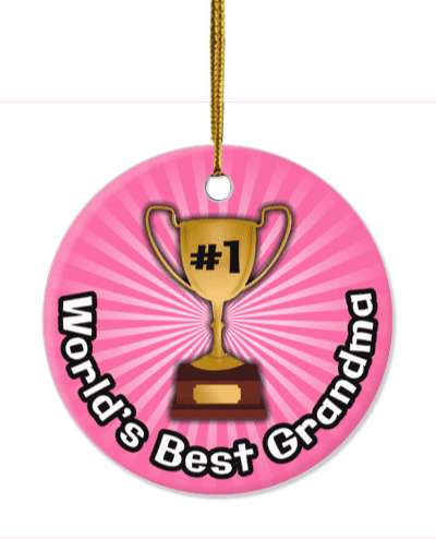 number one trophy worlds best grandma stickers, magnet