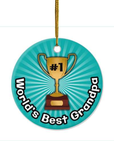 number one trophy worlds best grandpa stickers, magnet
