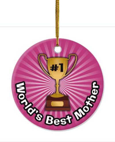 number one trophy worlds best mother stickers, magnet