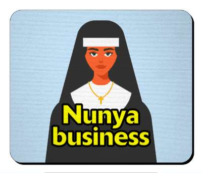 nunya business wordplay funny stickers, magnet