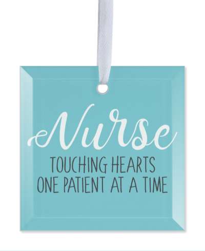 nurse touching hearts one patient at a time teal stickers, magnet