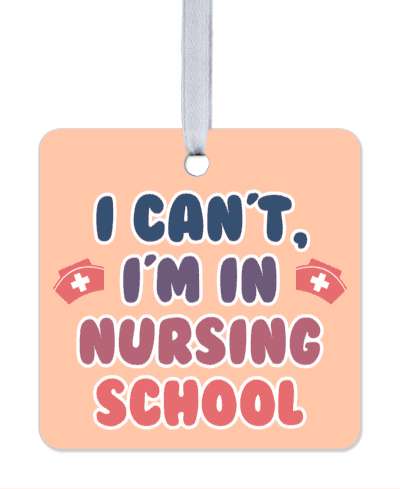 nursing caps peach i cant im in nursing school stickers, magnet