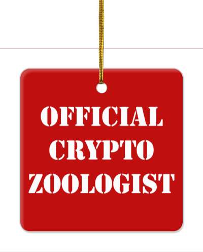 official cryptozoologist stencil red white stickers, magnet