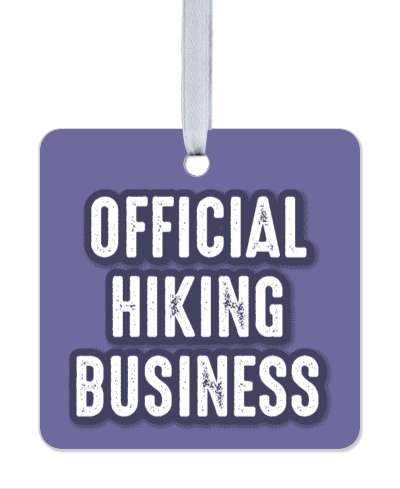 official hiking business stamped look blue stickers, magnet