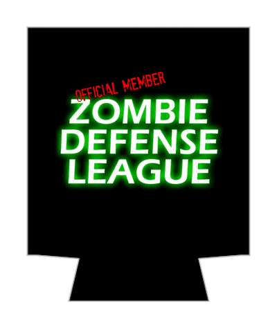 official member zombie defense league green black red stickers, magnet