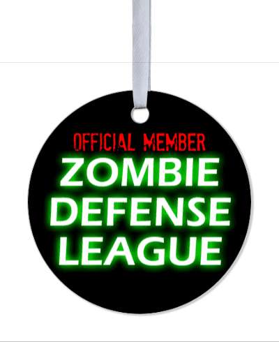 official member zombie defense league green black stickers, magnet