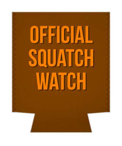 official squatch watch bigfoot brown stickers, magnet
