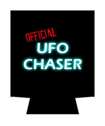 official ufo chaser red aqua white black stickers, magnet