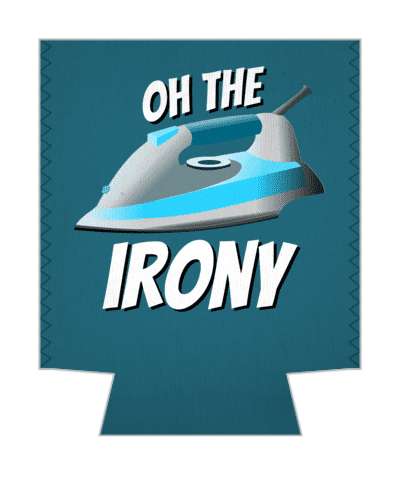 oh the irony clothes iron funny pun stickers, magnet