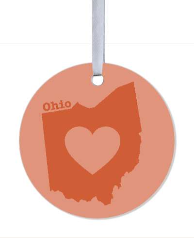 ohio state silhouette heart stickers, magnet