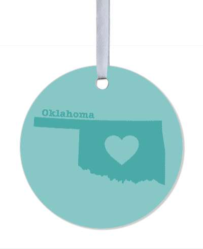 oklahoma state silhouette heart stickers, magnet