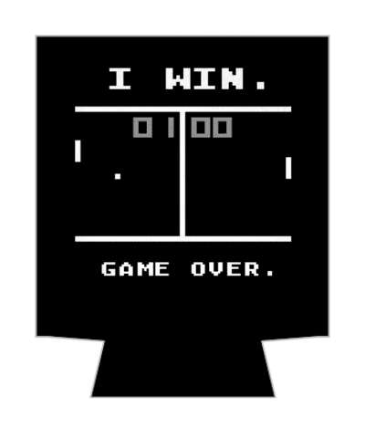 old videogame i win game over pong stickers, magnet