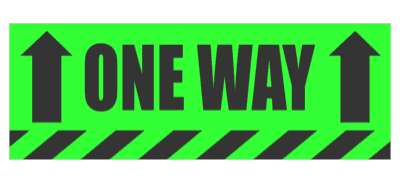 one way arrow up lines green floor sticker