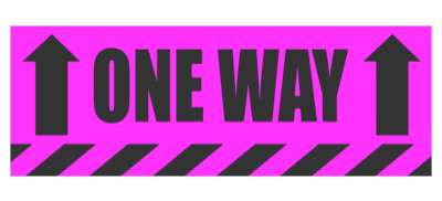 one way arrow up magenta lines floor sticker