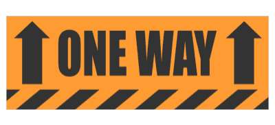 one way arrow up orange lines floor sticker